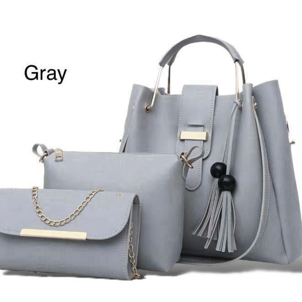 Elegant 3-Piece Women’s Handbag Set – Black Shoulder Bag, Crossbody & Clutch Purse