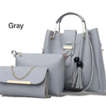 Elegant 3-Piece Women’s Handbag Set – Black Shoulder Bag, Crossbody & Clutch Purse