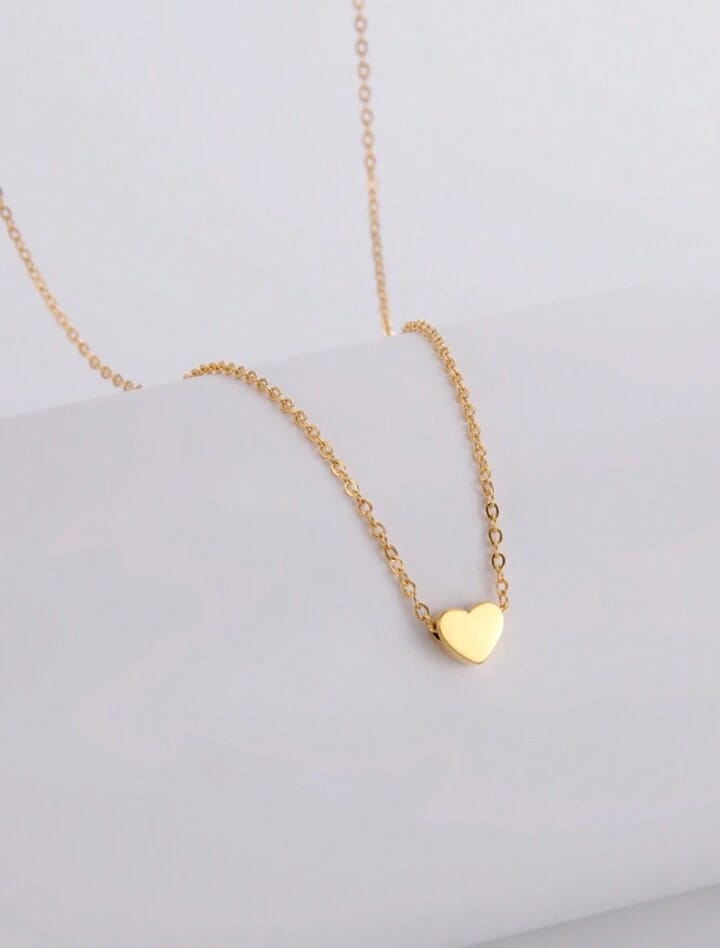 Tiny Heart Shape Pendent For Girls - golden