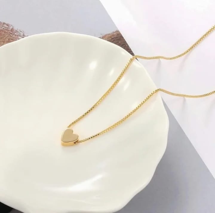 Tiny Heart Shape Pendent For Girls - golden