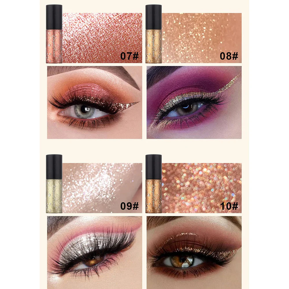10 Colors Glitter Liquid Eyeliner Shining Eyeliner Set for girls