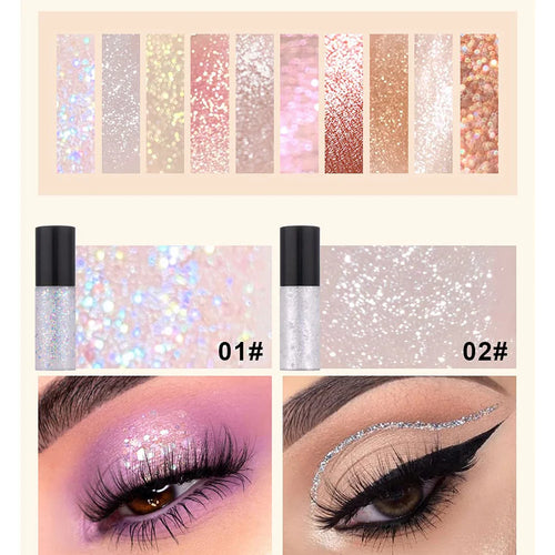 10 Colors Glitter Liquid Eyeliner Shining Eyeliner Set for girls