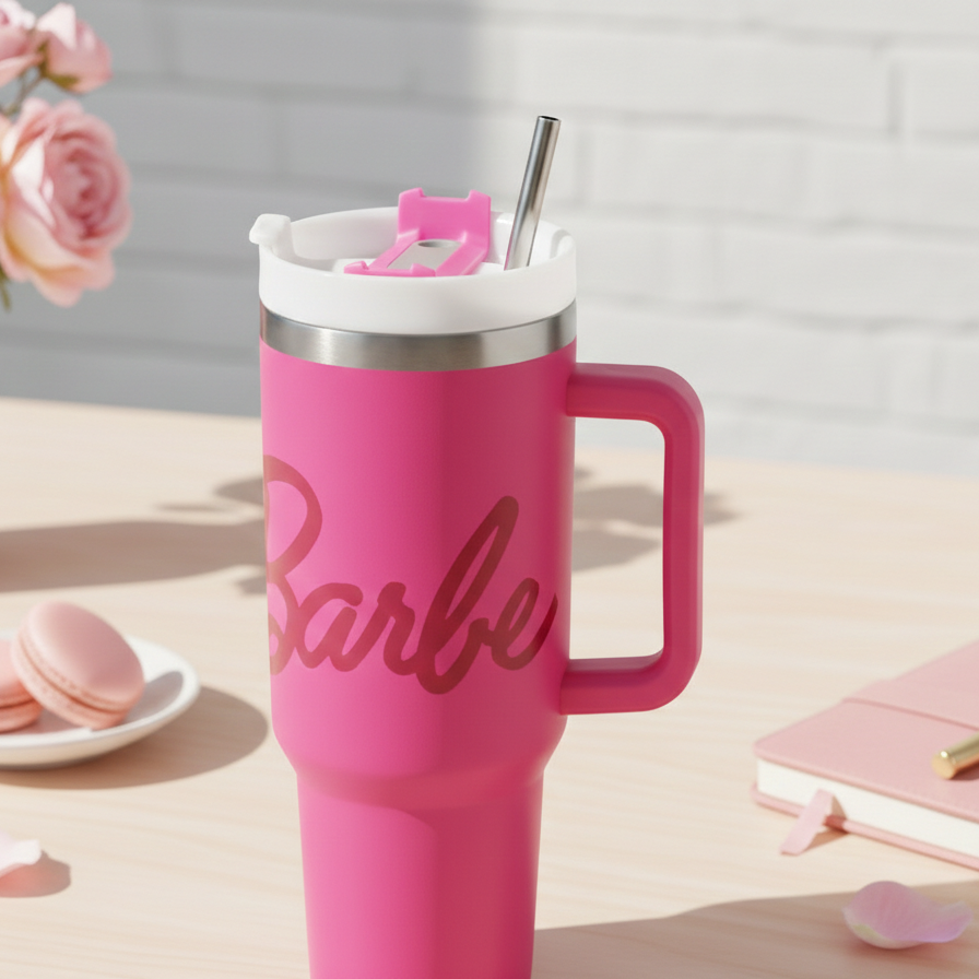 Master Barbie Tumbler – Stylish, Durable & Leak-Proof Drinkware - Pink Color