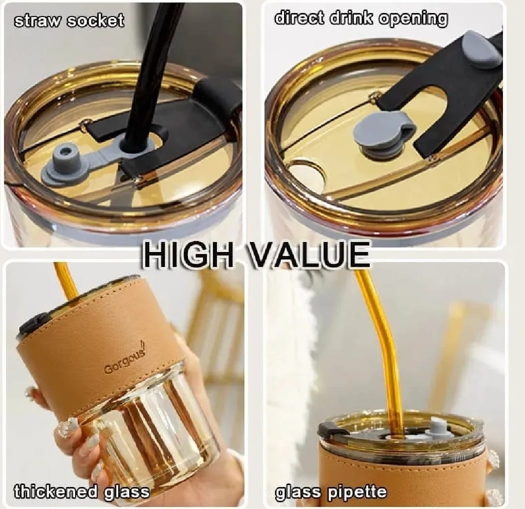 Reusable Coffee Mug with Straw – Leakproof Lid
