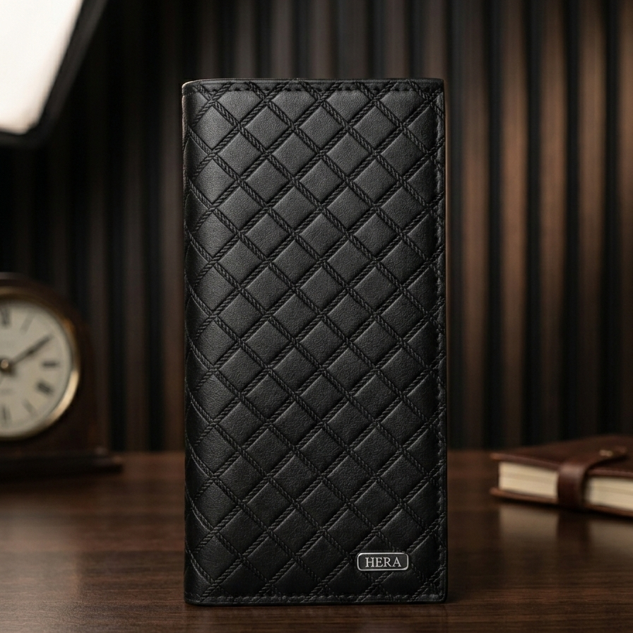 Men’s Quilted Leather Bifold Wallet | Slim & Stylish | Multiple Card Slots|