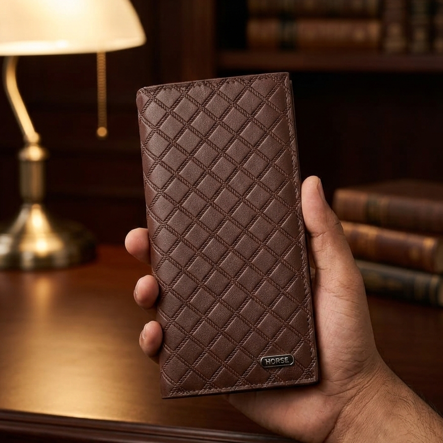 Men’s Quilted Leather Bifold Wallet | Slim & Stylish | Multiple Card Slots|