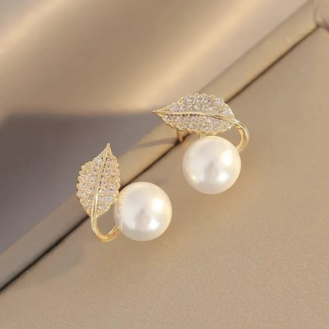 Leaf Pearl Earrings - Classy and Feminine Jewelry for Daily & Party Wea