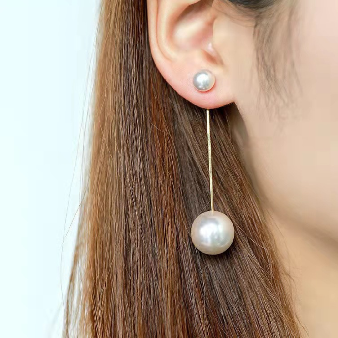 Elegant Pearl Hanging Korean Earrings – Stylish, Lightweight & Trendy