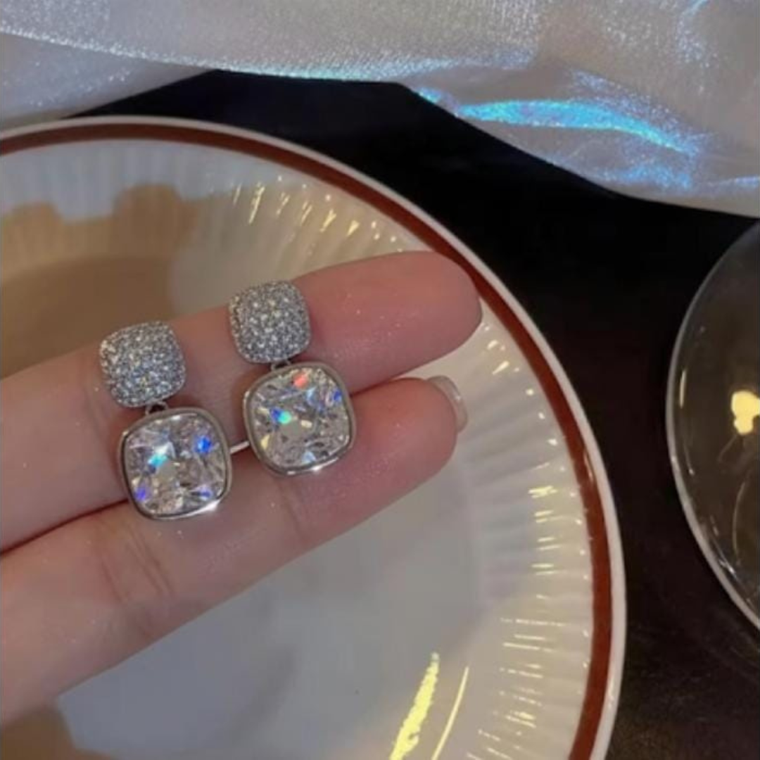 Korean Zircon Crystal Earrings