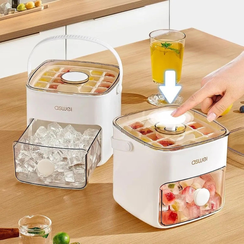 Box Mold Ice Storage Double Layer Ice Cube Tray With Handle