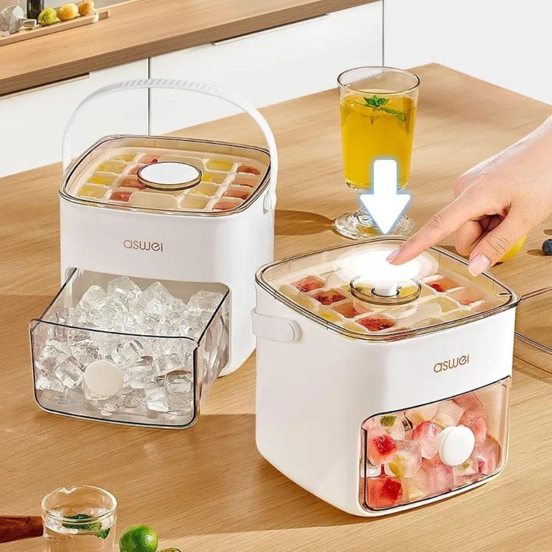 Box Mold Ice Storage Double Layer Ice Cube Tray With Handle