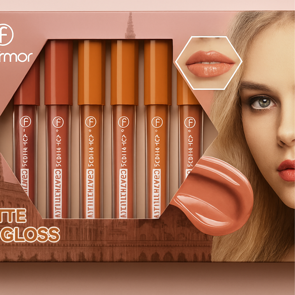 Nude Shades High Pigmented Lipgloss – Set of 6 & 12 Creamy Long-Lasting Glosses