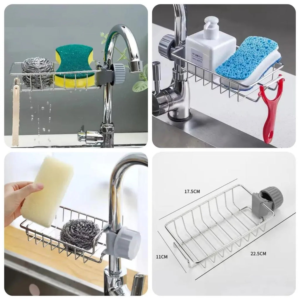 Stainless Steel Faucet Rack for Kitchen Sink Organization