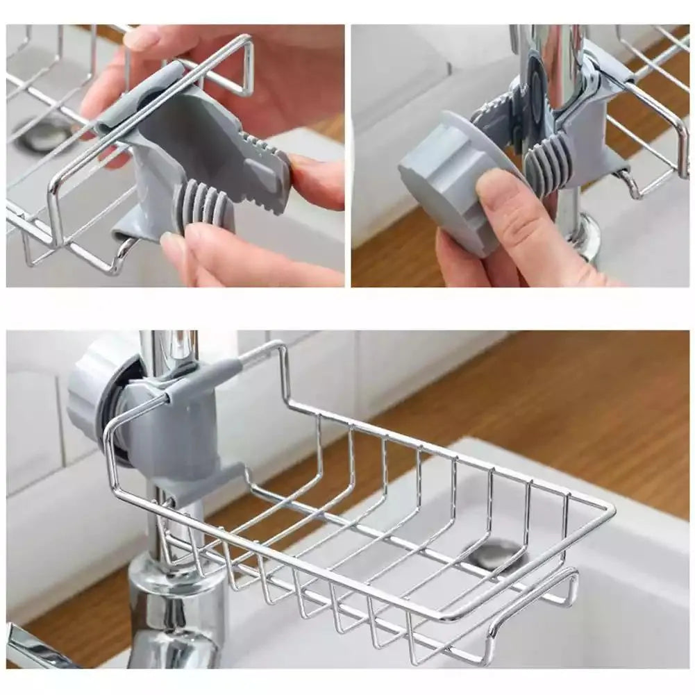 Stainless Steel Faucet Rack for Kitchen Sink Organization
